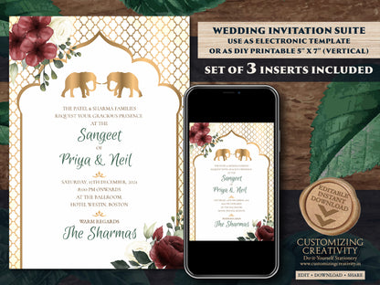 Indian Wedding Invitations as Elephant Invitation Indian, Peacock invitations Wedding as Indian invitations Hindu wedding, Indian Invites