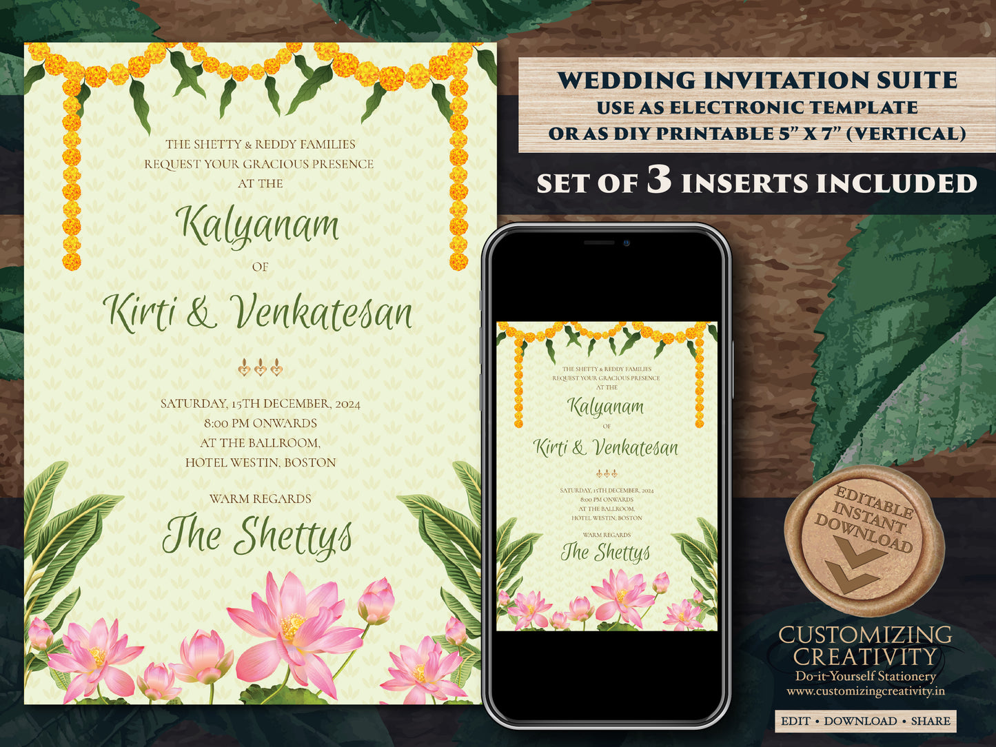 Telugu Wedding invites & Tamil wedding cards, South Indian Wedding invitation as Tamil Wedding invitations, Telugu Wedding invitation Indian
