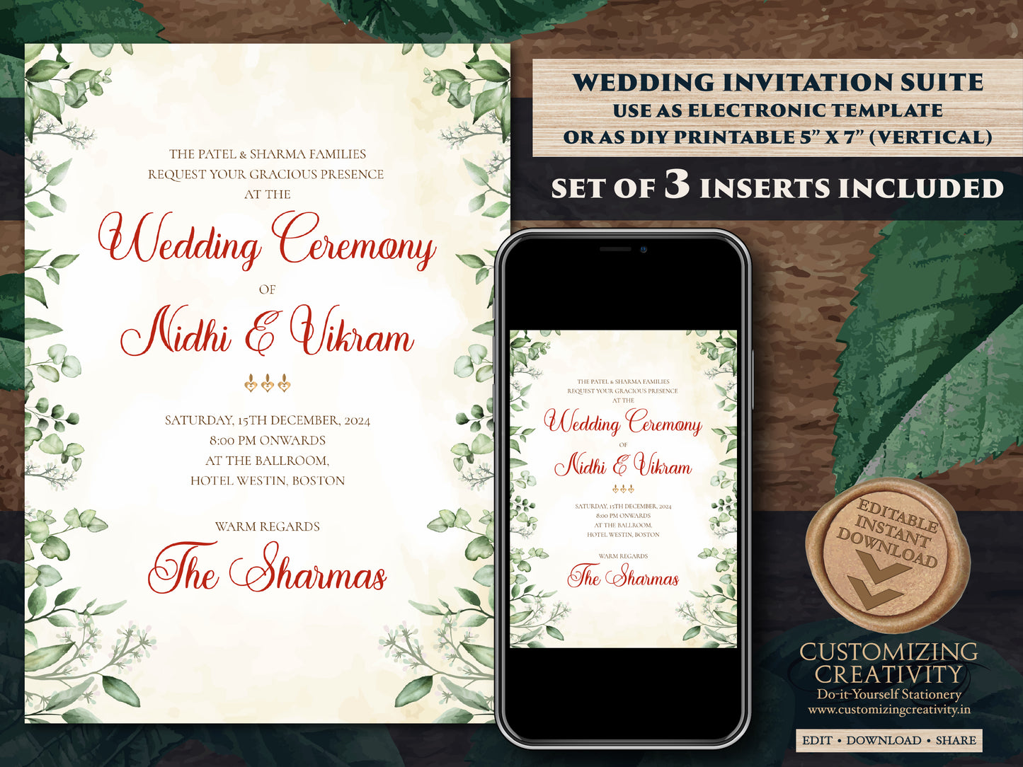 Indian wedding card Wedding invite Indian, Indian wedding invitation as Indian Wedding invite, Hindu invitation & Hindu Wedding Invitation