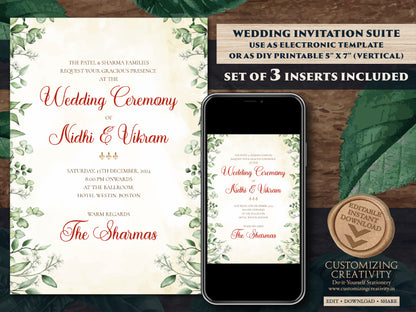 Indian wedding card Wedding invite Indian, Indian wedding invitation as Indian Wedding invite, Hindu invitation & Hindu Wedding Invitation