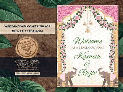 Indian Wedding signs & Hindu Wedding signs Indian, Indian Wedding welcome sign Hindu as Indian Wedding decor, Hindu wedding welcome Indian