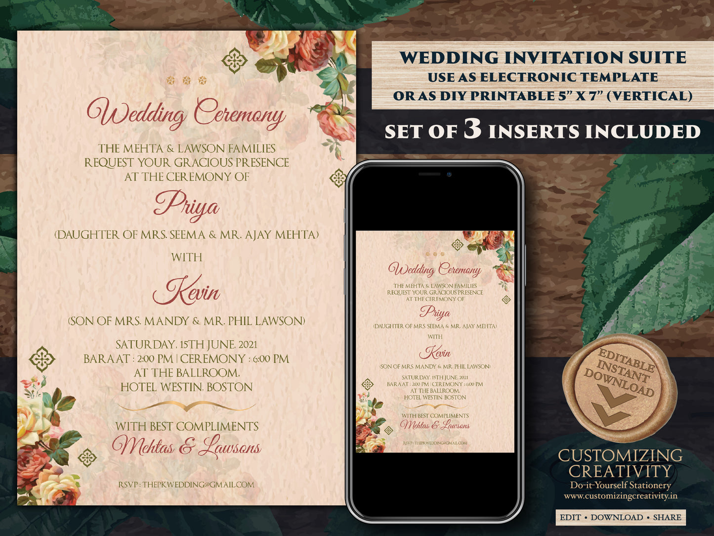 Wedding Invite Fall as Fall invitations Wedding Indian, Indian Invitations Pastel, Indian Wedding invites Autumn & Hindu Wedding card Autumn