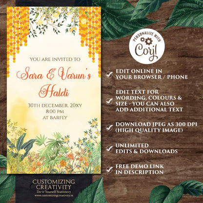 Digital Mayoun invitations Haldi invites, Haldi invitations & Mehndi invitations, Digital Mayoun invites as Dholki invitations Mehndi invite