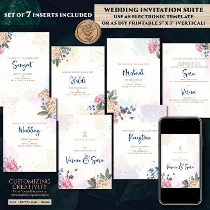 Indian wedding invitations Hindu Wedding card, Indian wedding card as Hindu wedding invitation, Indian wedding invite & Hindu wedding invite