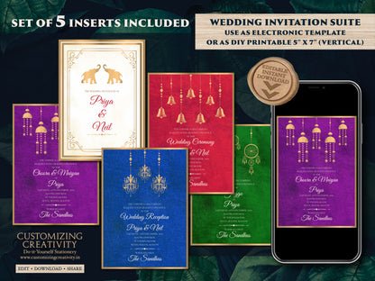 Hindu invitations Indian Wedding card Hindu & Hindu Wedding Digital Invite, Indian Wedding invitation cards Hindu as Hindu invite templates