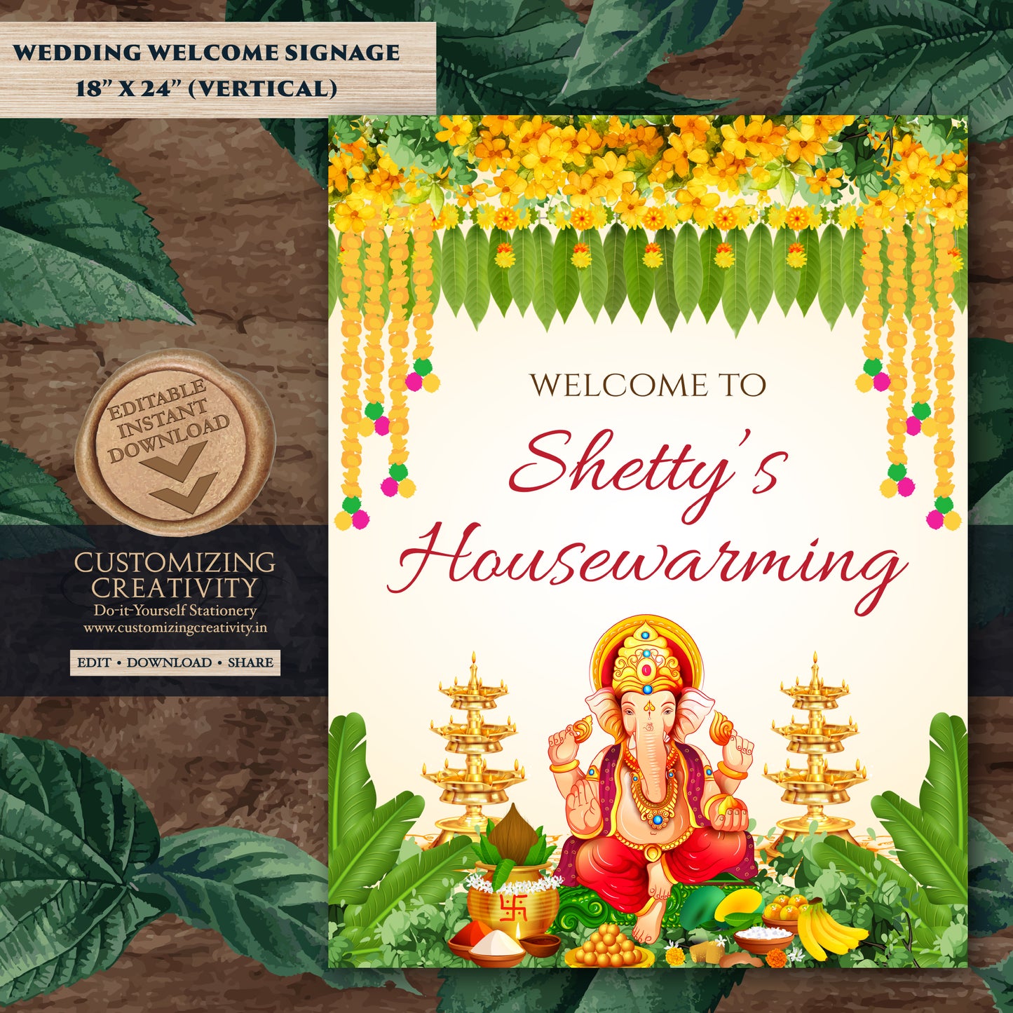 Gruhapravesham sign Indian Housewarming welcome boards, Indian Housewarming welcome signs, Grihapravesh Welcome sign & Gruhapravesam signs