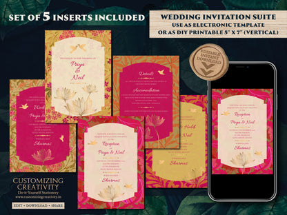 Hindu wedding card & Hindu Invites Digital, Hindu Wedding invites Indian as Indian Wedding cards Desi invites, Indian wedding invitations