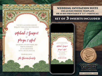 Indian wedding invitation Hindu Wedding invite, Digital Indian cards Hindu Wedding cards, Hindu invitation & Hindu Wedding Invitation Indian