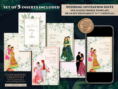 Indian wedding card as Indian Wedding invite, Indian wedding invitation Wedding invite Indian, Hindu invitation & Hindu Wedding Invitation