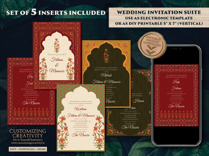 Muslim Wedding Invitations Digital as lslamic Wedding invites, Muslim Wedding cards Nikaah & Islamic invitation Nikkah invitations Pakistani
