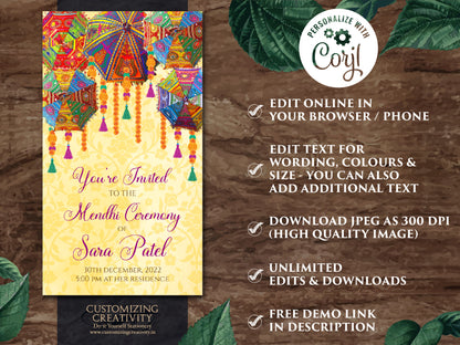 Mendhi Night invites & Digital Mehndi invites, Mehendi invitations, Mehndi invitations as Mendhi invites, Henna Party invites Mehndi Invites