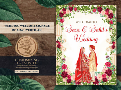 Indian Wedding decor as Desi Wedding Sign, Hindu Wedding sign Indian as Indian Wedding sign, Hindu Wedding Welcome sign Hindu Welcome sign