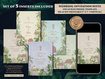 Indian wedding invitation Digital Hindu Wedding card, Indian wedding card as Indian Wedding invite, Hindu invitation as Hindu wedding invite