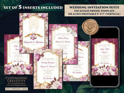 Peacock Invitations as Peacock Wedding cards Indian, Hindu Wedding invites Peacock & Hindu invitation electronic Indian digital wedding card