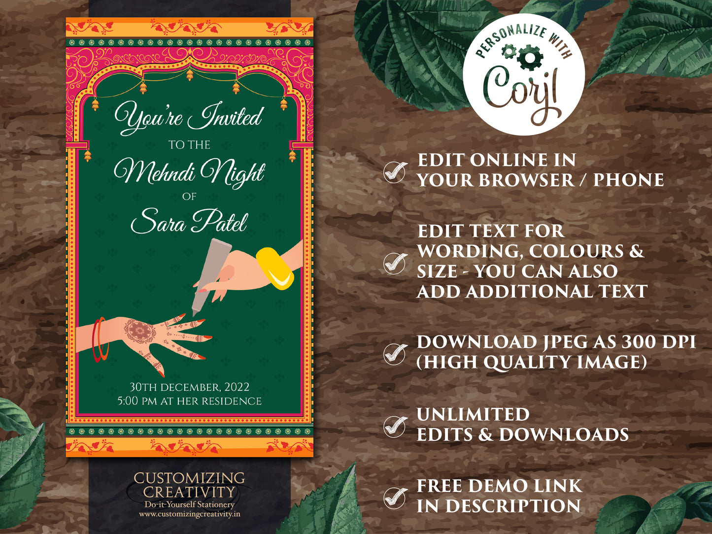 Mehndi Invites Digital as Mehndi invitations Electronic, Digital Mehndi invites & Mendhi invitations, Mehendi invites as Henna Party invites