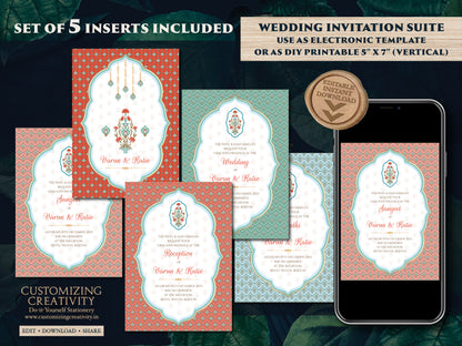 Indian wedding invitation & Wedding invites Indian, Hindu invitation Indian wedding card, Hindu Wedding Invitations as Indian Wedding invite