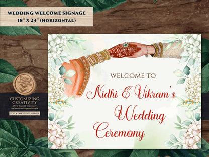 Indian Wedding decor as Indian Welcome signs, Wedding Welcome sign Indian as Hindu Wedding signs, Indian Wedding signs & Hindu Wedding signs