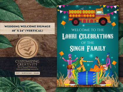 Lohri Welcome Signs & Lohri posters, Lohri decoration as Welcome to Lohri Sign, Lohri Party signs as Welcome Lohri signs, Lohri decor signs