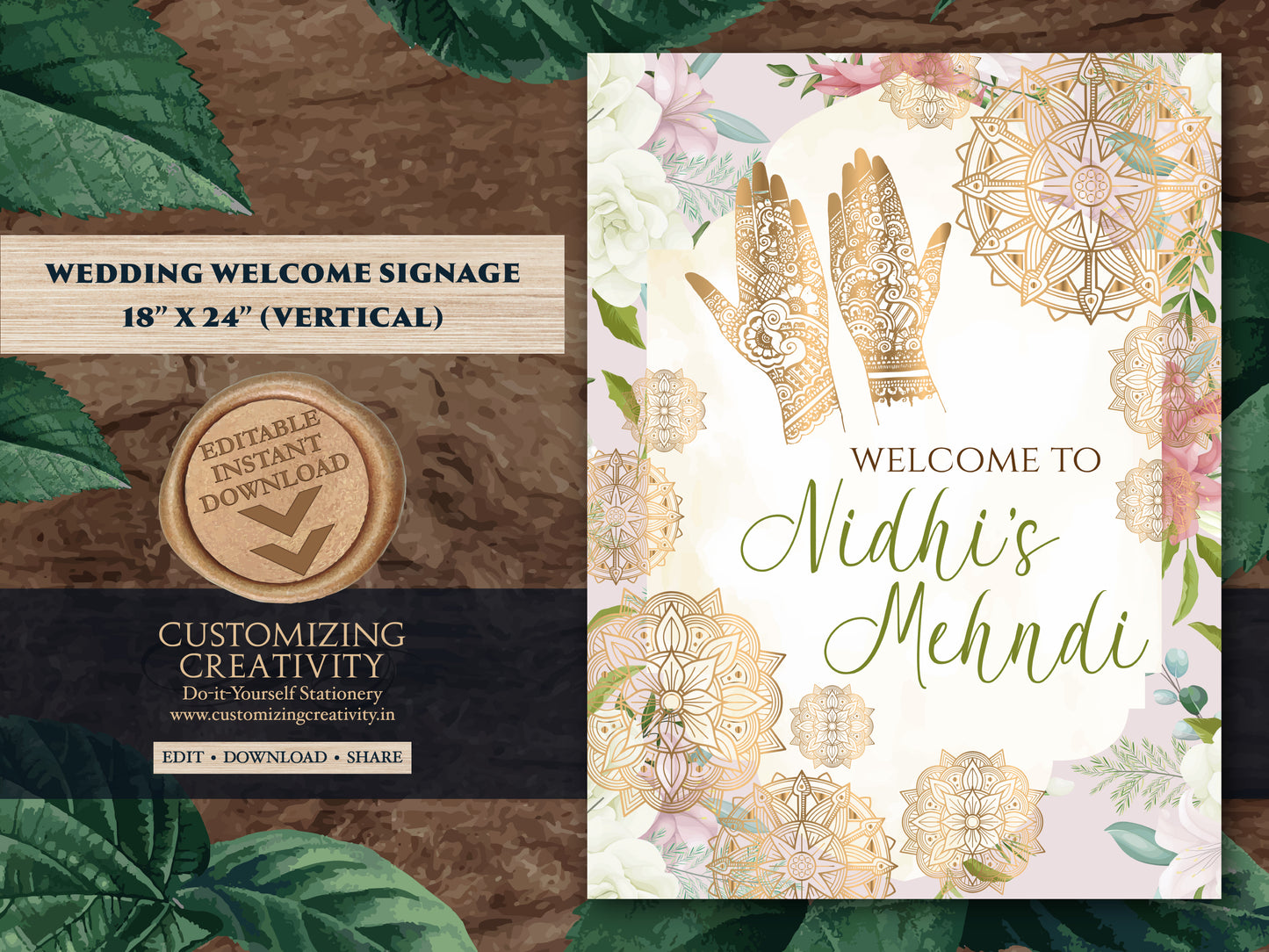 Mehndi Decor Signs as Mehndi poster, Mehendi decor sign as Mehendi signs, Mendhi Welcome signs, Mehndi Welcome signs & Mendhi decor sign