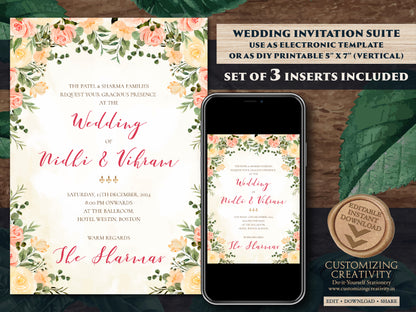 Hindu Wedding cards & Hindu invitation, Indian wedding card as Hindu Wedding invite, Hindu wedding invitation as Indian Wedding invite