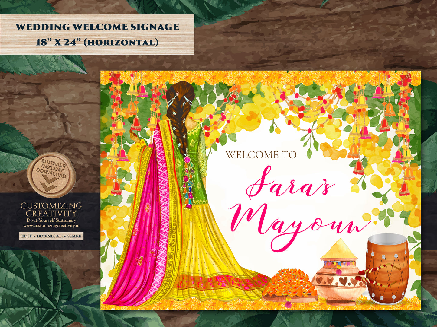 Mayoun Welcome signs as Haldi Welcome sign, Mayoun Signs as Mayoun decor, Mayoon signs as Mayoon decor, Maiyaan Welcome signs as Maiyan sign