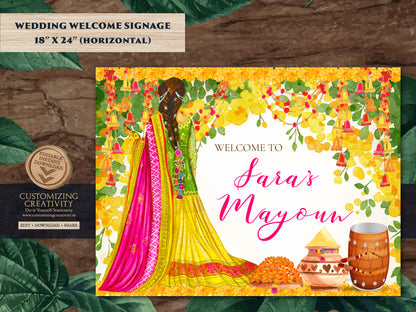 Mayoun Welcome signs as Haldi Welcome sign, Mayoun Signs as Mayoun decor, Mayoon signs as Mayoon decor, Maiyaan Welcome signs as Maiyan sign