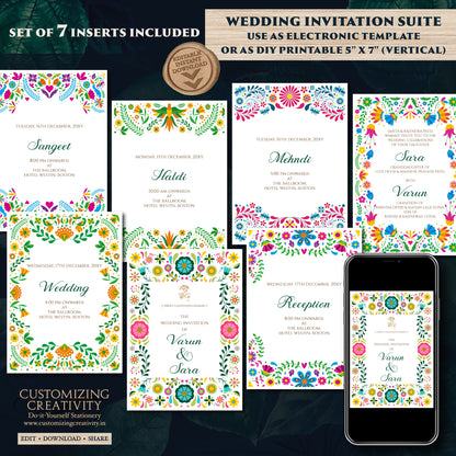 Indian wedding invite Gujarati Kankotri, Digital Hindu Wedding card & Indian Wedding invitation, Hindu invitation as Hindu wedding invite