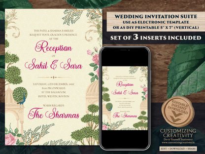 Digital Hindu Wedding cards & Indian wedding invitation, Indian wedding card as Hindu Wedding invite, Hindu Wedding Invitation Indian invite