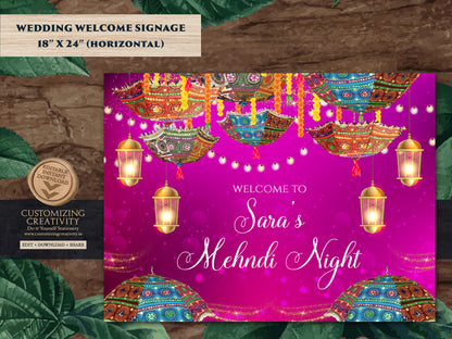 Mehendi welcome sign Mehndi decor, Mehndi Welcome Sign decor & Mendhi Sign, Mehndi signs as Mendhi welcome sign, Mendhi poster Mendhi decor