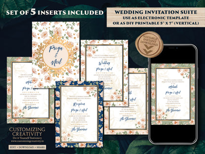 Hindu Wedding invitations as Hindu Wedding cards Indian, Indian Wedding cards Digital, Floral Indian invites & Indian Invitations Digital