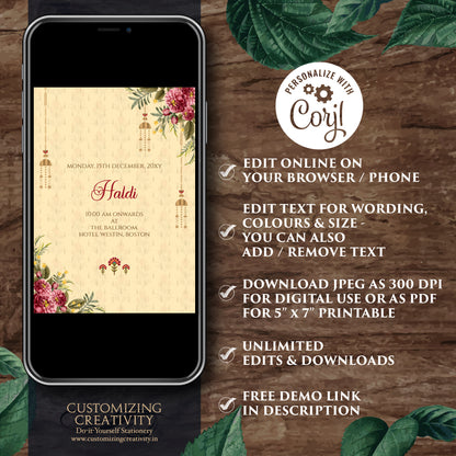Indian wedding invitations Digital Gujarati Kankotri, Digital Hindu Wedding invitation & Indian Wedding invite, Hindu wedding invite digital