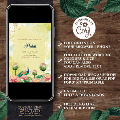 Indian wedding invitation Digital Hindu Wedding card, Indian Wedding invite as Indian wedding card, Hindu invitation as Hindu wedding invite