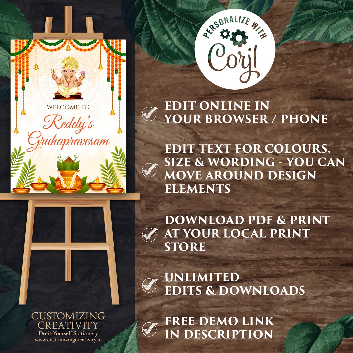 Gruhapravesham Welcome sign Indian Housewarming welcome, Grihapravesh Welcome sign & Gruhapravesam signs, Indian Housewarming welcome boards