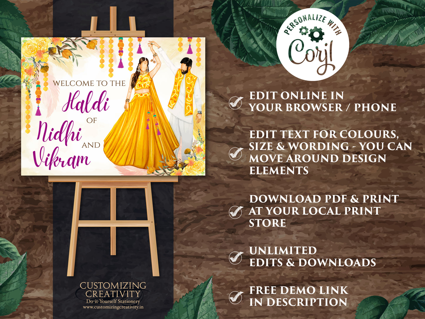 Welcome to Haldi Signs as Haldi Welcome Signs, Couple Haldi signages & Pithi signages, Haldi decoration as Haldi decor sign, Holud signages
