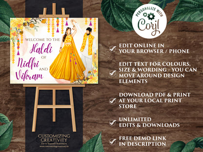 Welcome to Haldi Signs as Haldi Welcome Signs, Couple Haldi signages & Pithi signages, Haldi decoration as Haldi decor sign, Holud signages