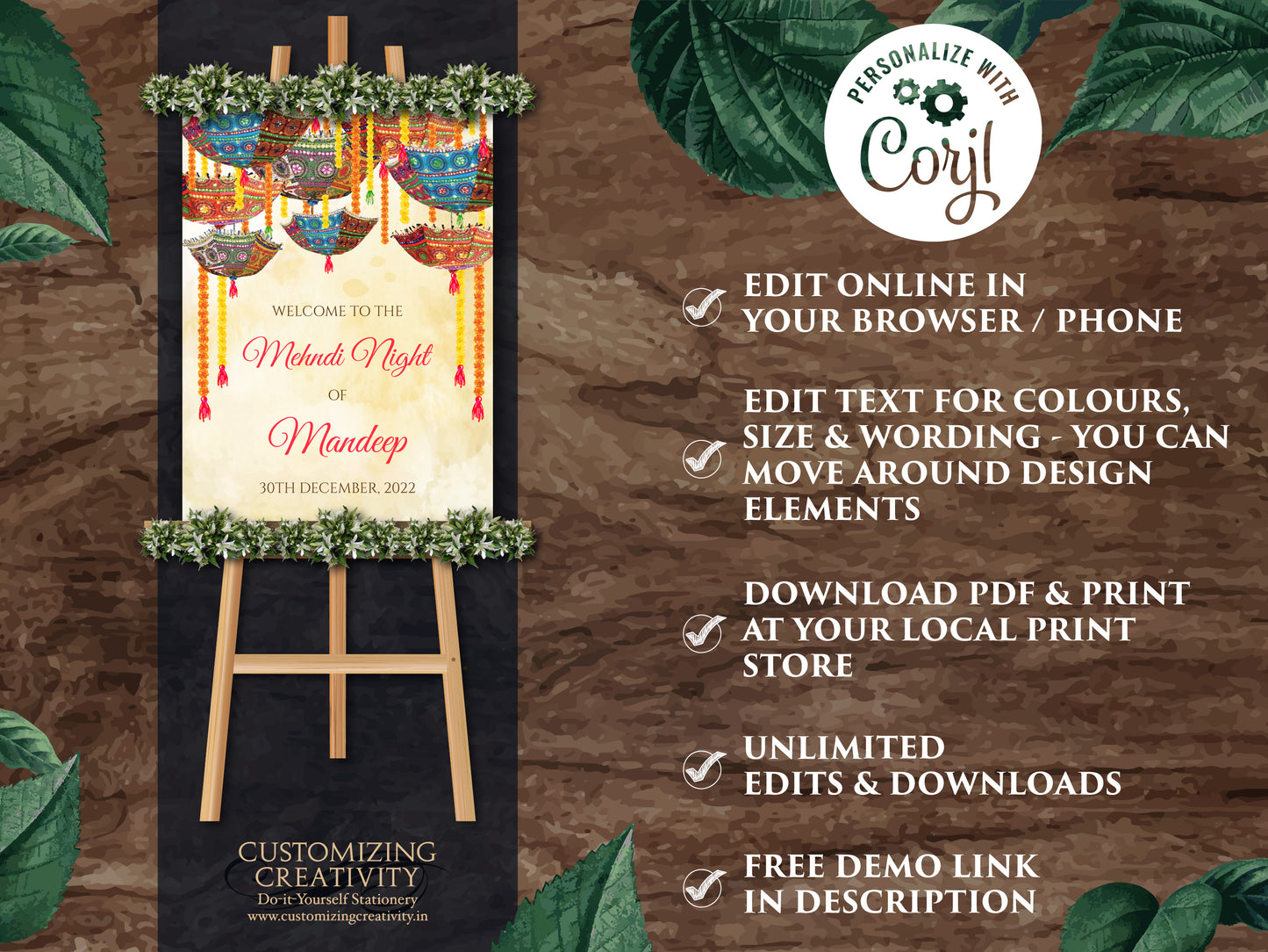 Indian decor sign Mendhi & Mendhi Welcome signs, Desi Wedding decorations Indian as Mehndi Welcome board, Mehndi Signs Umbrella Desi decor