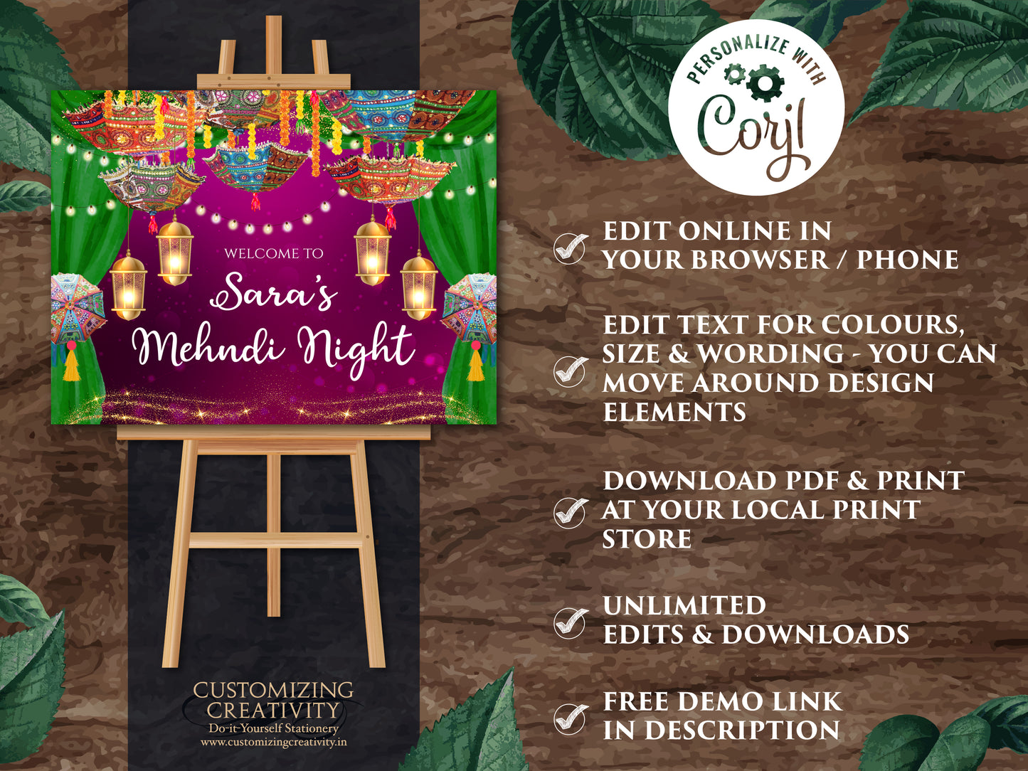 Indian Wedding Decor & Mehendi Welcome Signs, Mehndi Welcome Signs as Umbrella Mehndi Signs, Mehndi decor as Mendhi Signs, Mehndi Signboards