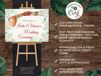 Indian Wedding decor as Indian Welcome signs, Wedding Welcome sign Indian as Hindu Wedding signs, Indian Wedding signs & Hindu Wedding signs