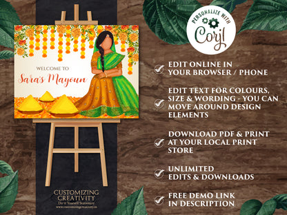 Mayoun welcome signs Mayoon signs Haldi decor, Mayoun sign Haldi signs, Haldi Welcome sign & Mehndi sign, Mehndi welcome sign as Dholki sign
