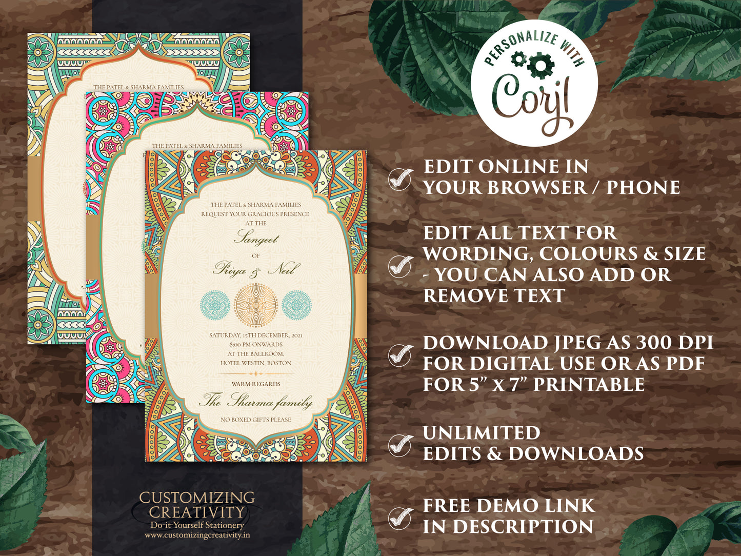Mandala invitations Wedding as Indian invites Mandala, Indian Wedding cards as Hindu Wedding Invite Mandala, Ivory & Gold Invitations Indian