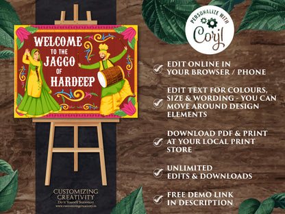 Jaggo Party signs & Jaggo signs, Welcome Jago Signs as Jago signs Welcome, Jaggo Welcome sign Indian Truck Art sign as Bollywood Poster sign