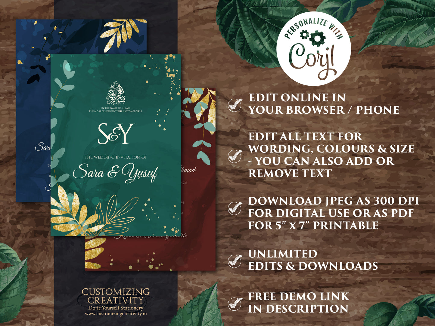 Nikkah invitation Pakistani Wedding invite Muslim, Digital Nikkah cards & Muslim Wedding Invitation Islamic, Muslim wedding cards Islamic
