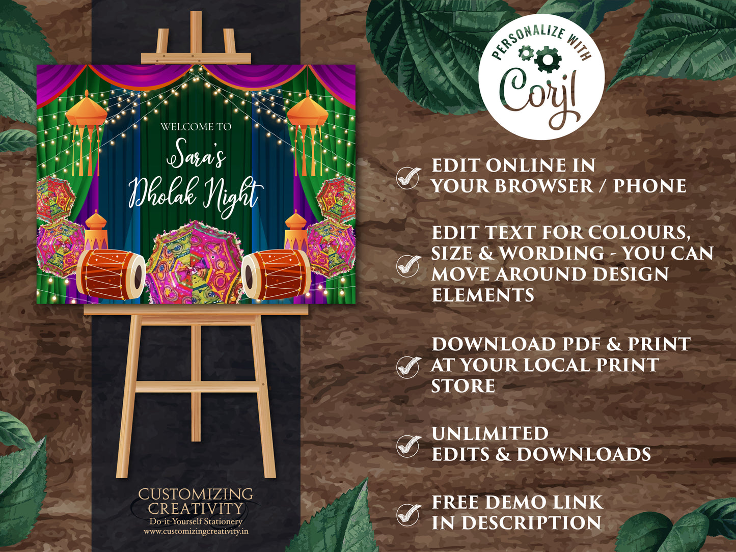 Dholak Welcome signs as Dholki Welcome Signs, Dholak Night signs as Punjabi Dholki signs, Muslim Dholki Decor signs & Dholki Night Signs