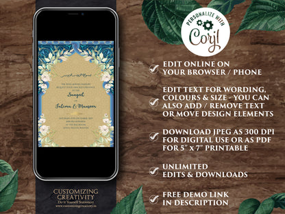 Muslim Wedding Invitation Islamic & Nikkah Invitation, Walima Wedding Invitation as Digital Nikah Invite, Muslim Wedding invite Pakistani