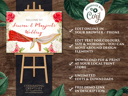 Indian Wedding Welcome sign Hindu Welcome sign, Hindu Wedding sign Indian as Indian Wedding sign, Indian Wedding board as Phera Welcome Sign
