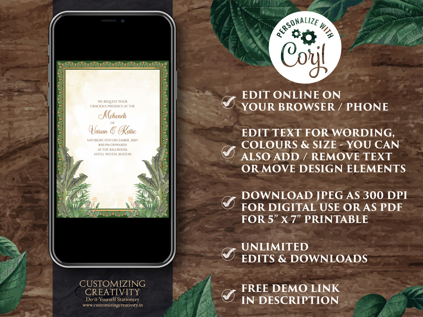 Digital Indian Wedding invite as Indian wedding card, Indian wedding invitation as Hindu wedding cards, Digtial Hindu Wedding Invitation