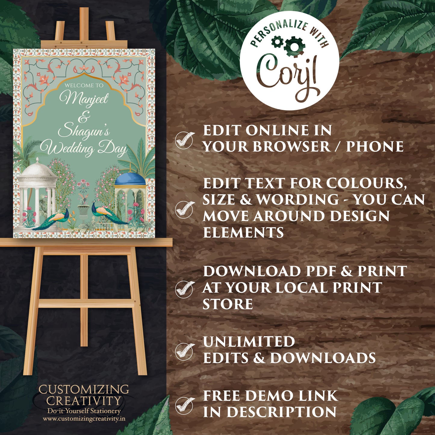 Indian Wedding Welcome sign Hindu Anand Karaj sign, Sikh Wedding sign & Punjabi Wedding Signs, Hindu Wedding Signs as Sikh Welcome signs