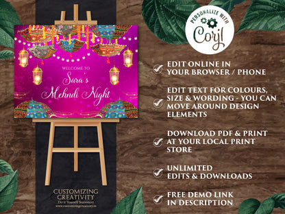 Mehendi welcome sign Mehndi decor, Mehndi Welcome Sign decor & Mendhi Sign, Mehndi signs as Mendhi welcome sign, Mendhi poster Mendhi decor