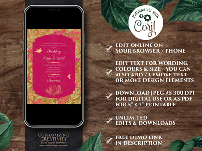 Hindu wedding card & Hindu Invites Digital, Hindu Wedding invites Indian as Indian Wedding cards Desi invites, Indian wedding invitations