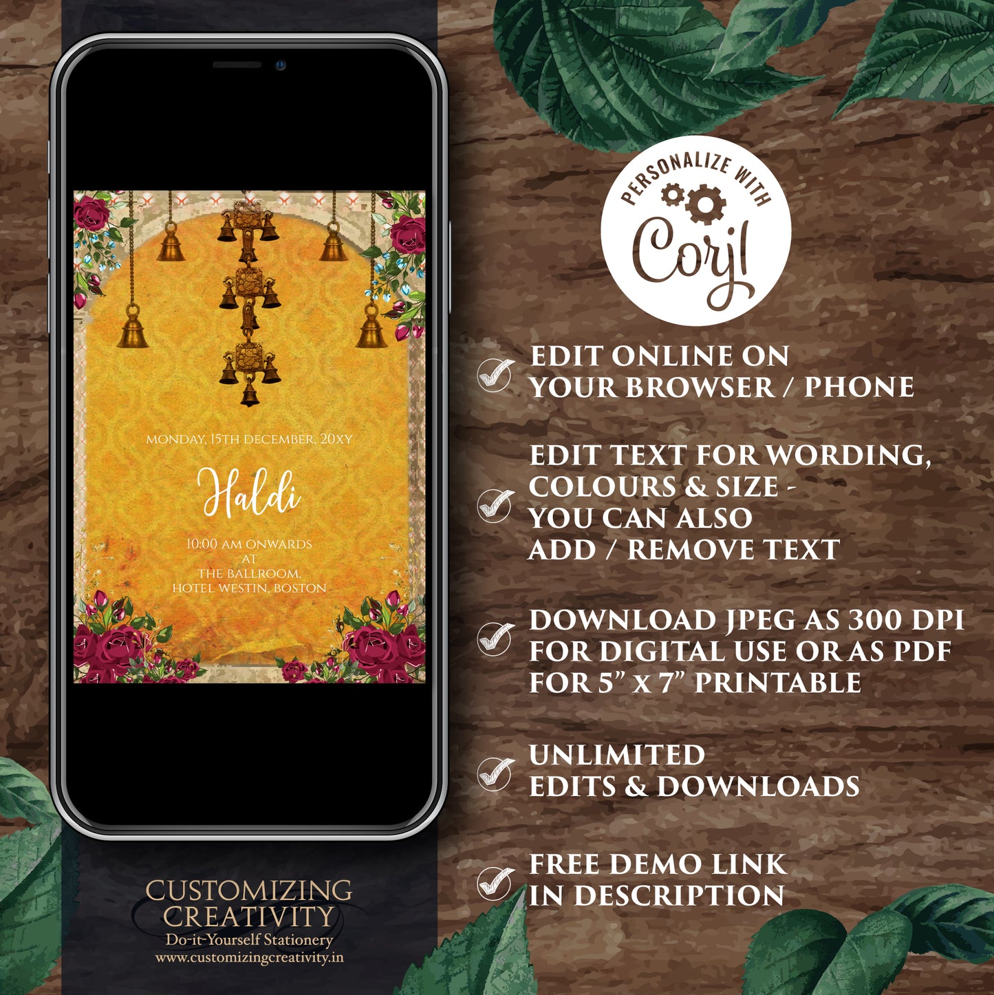 Indian wedding cards Hindu Wedding invitation, Indian wedding invitation as Hindu wedding card, Indian wedding invite & Hindu wedding invite